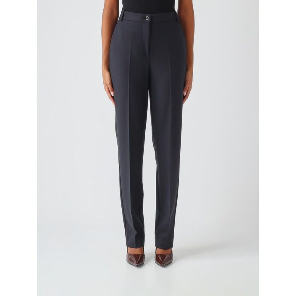 Pinko Women Pinko High-Waisted Straight-Leg Trousers In Wool Blend With Logo